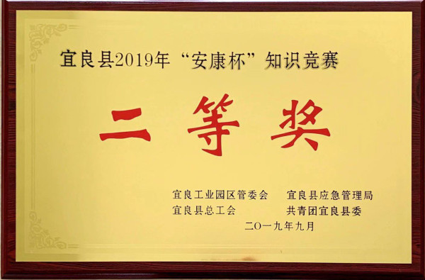 宜良龙8 - long8 (国际)唯一官方网站荣获宜良县2019年“安康杯”知识竞赛二等奖